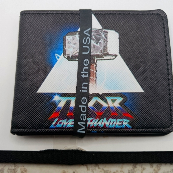 Thor Love and Thunder  Bi Fold Wallet Vegan Leather New Made  USA - Picture 8 of 9